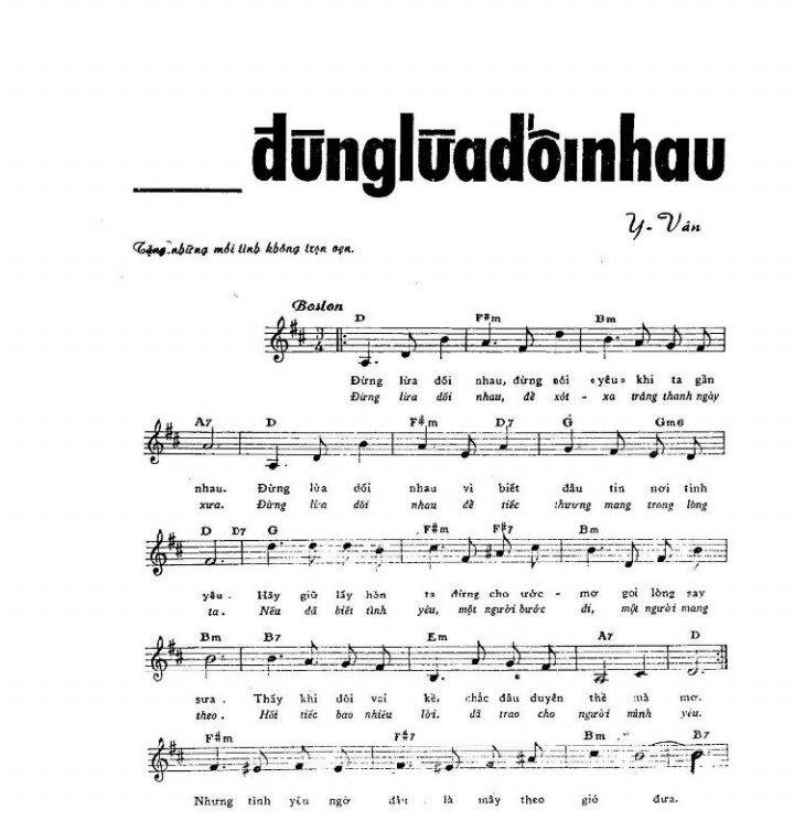 Sheet nhạc Đừng Lừa Dối Nhau